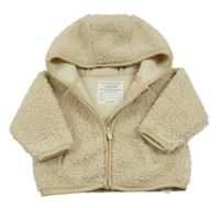 Smetanová huňatá propínací mikina s kapucí Primark