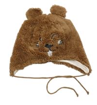 Hnedá chlpatá podšitá čapica s ňufáčikom  Ergee