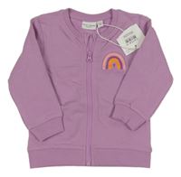 Nové - Fialová propínací mikina s duhou Name it