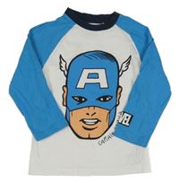 Bílo-modré tričko se superhrdinou Next