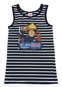 Bielo-tmavomodré tielko s hasičem Samem