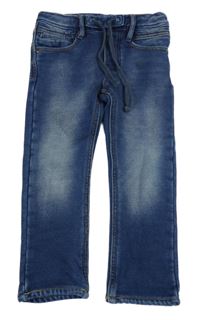 Tmavomodré teplákové skinny rifle