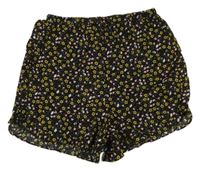 Černo-žluté květované lehké kraťasy Primark
