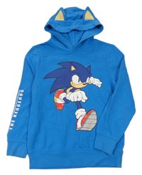 Modrá mikina se Sonicem a kapucí 
