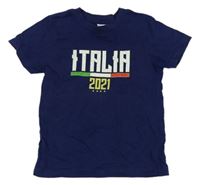Tmavomodré tričko s nápisem - Italia
