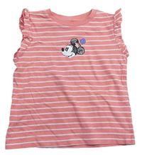Ružovo-biele pruhované tričko s Minnie George