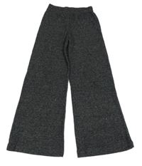 Tmavopšedé rebrované úpletové široké legíny Primark