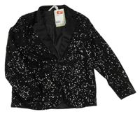 Nové - Čierne flitrové slávnostné sako H&M