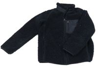 Tmavomodrá huňatá bunda Uniqlo