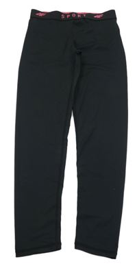 Čierne športové legíny s nápismi 4F