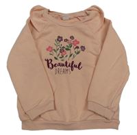 Ružová mikina s kvetmi a volánikmi LC Waikiki