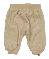 Béžové sametové baggy tepláky H&M