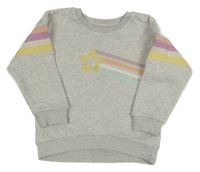 Svetlošedá -farebná melírovaná mikina s pruhmi a hviezdou Nutmeg