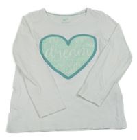 Bielo-tyrkysové tričko so srdiečkom Lupilu