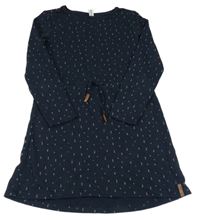 Tmavomodré teplákové šaty se srdíčky Yigga