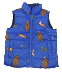 Tmavomodrá šusťáková zateplená vesta s Gruffalem Joules