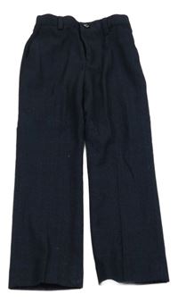 Tmavomodro-černé kostkované chino kalhoty 