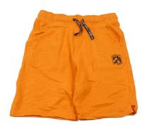 Oranžové teplákové kraťasy s potiskem F&F