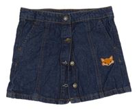 Tmavomodrá rifľová prepínaci sukňa s líškou