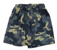 Šedo-khaki-černé army pyžamové kraťasy 