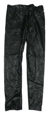 Čierne koženkové legíny H&M