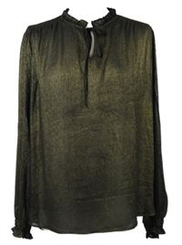 Dámská černo-zlatá třpytivá halenka M&S