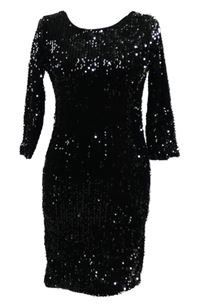 Dámske čierne flitrové koktejlové šaty Only