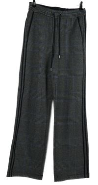 Dámské tmavomodro-modré vzorované pletené kalhoty M&S vel. 10L