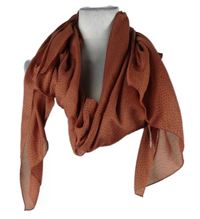 Dámska hrdzavá bodkovaná šál