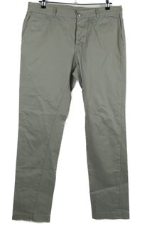 Pánské šedé plátěné chino kalhoty Mauro Grifoni