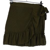Dámska khaki vzorovaná šifónová zavinovací sukňa