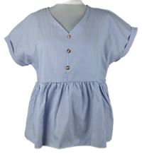 Dámská modro-bílá proužkovaná peplum halenka Shein 