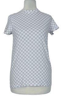 Dámske sivo-biele kockované tričko Primark