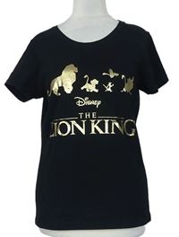 Dámské černé tričko s potiskem Lví král 