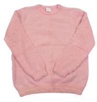 Neónově ružový chlpatý sveter F&F