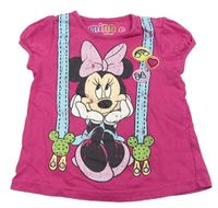 Neonově růžové tričko s Minnie Disney