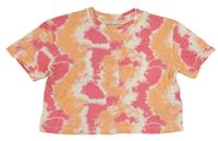Bielo-oranžovo-ružové crop tričko zn. Primark