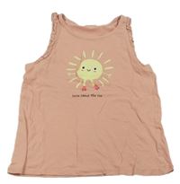 Svetloružový top so slniečkom H&M