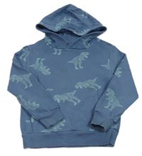 Modrá mikina s dinosaurami a kapucňou H&M