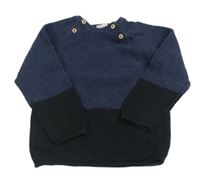 Tmavomodro-čierny sveter H&M