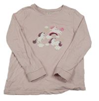 Svetloružové tričko s koníky Dopodopo