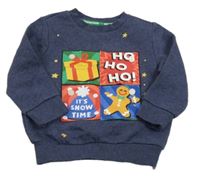 Tmavomodrá mikina s obrázkami F&F