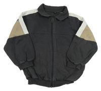 Tmavošedo-béžovo-biela oversize prepínaci mikina George