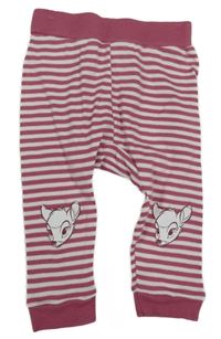 Vínovo-biele pruhované ľahké tepláky s Bambim Disney