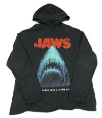 Čierna mikina so žralokom a kapucňou H&M