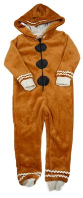 Oranžová chlupatá kombinéza s puntíky a kapucí L&D