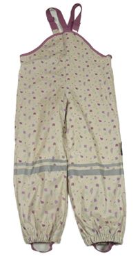 Béžovo-barevné nepromokavé laclové kalhoty Lupilu