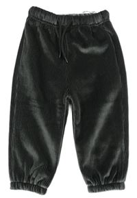 Antracitové rebrované zamatové nohavice Ergee