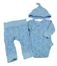3set- modré body s králíčky+ tepláky+ čapica Disney