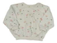 Biela kvetinová oversize mikina George